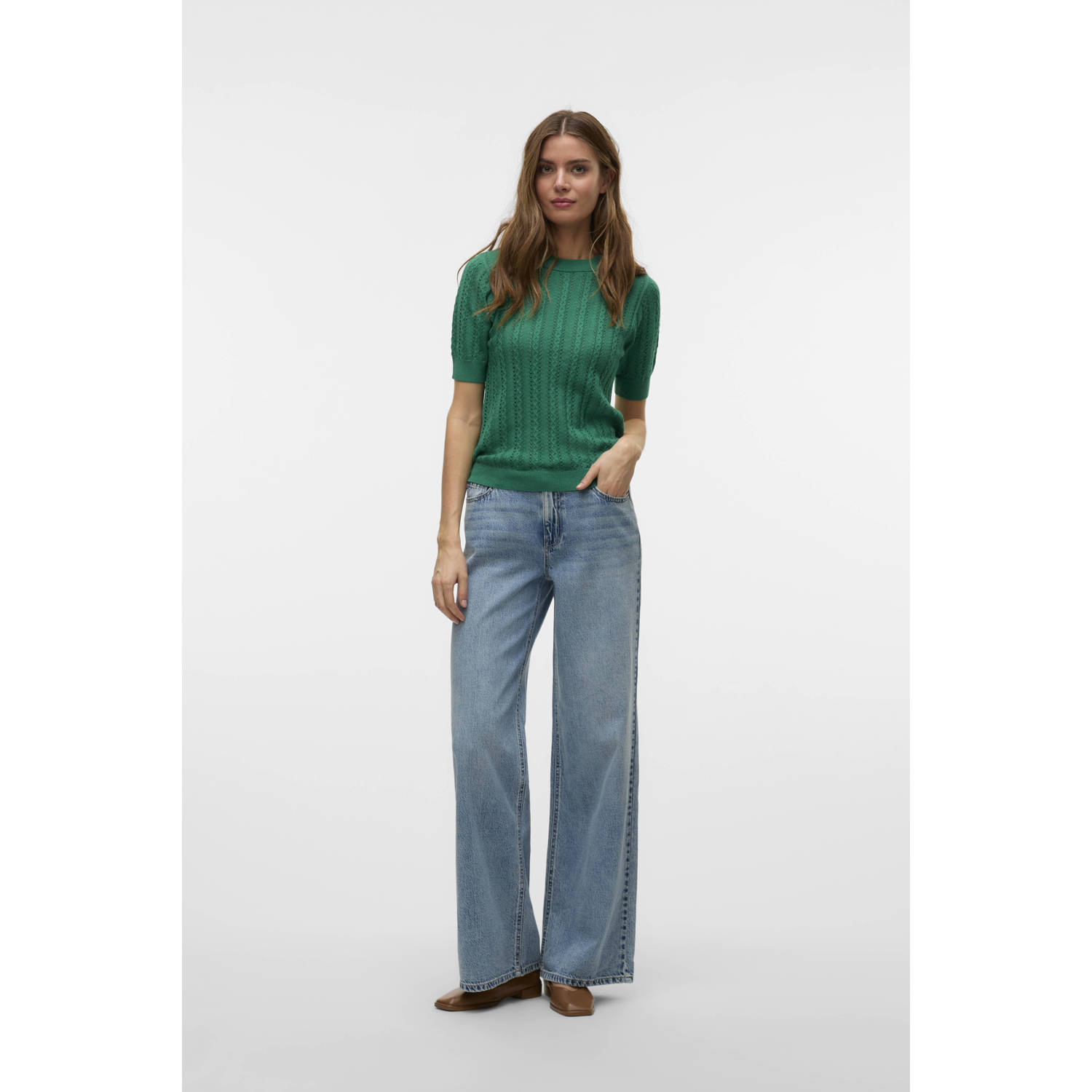 VERO MODA top groen gebreid