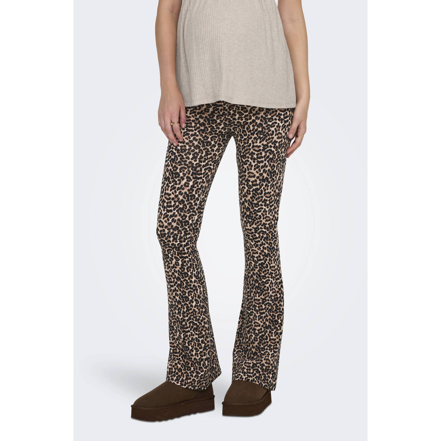 ONLY MATERNITY flared zwangerschaps broek camel
