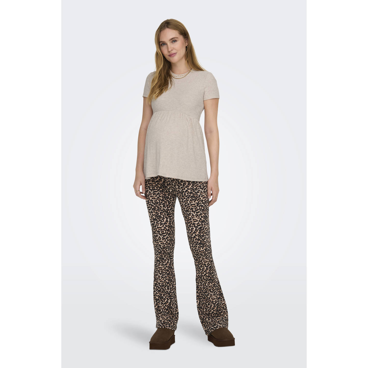 ONLY MATERNITY flared zwangerschaps broek camel