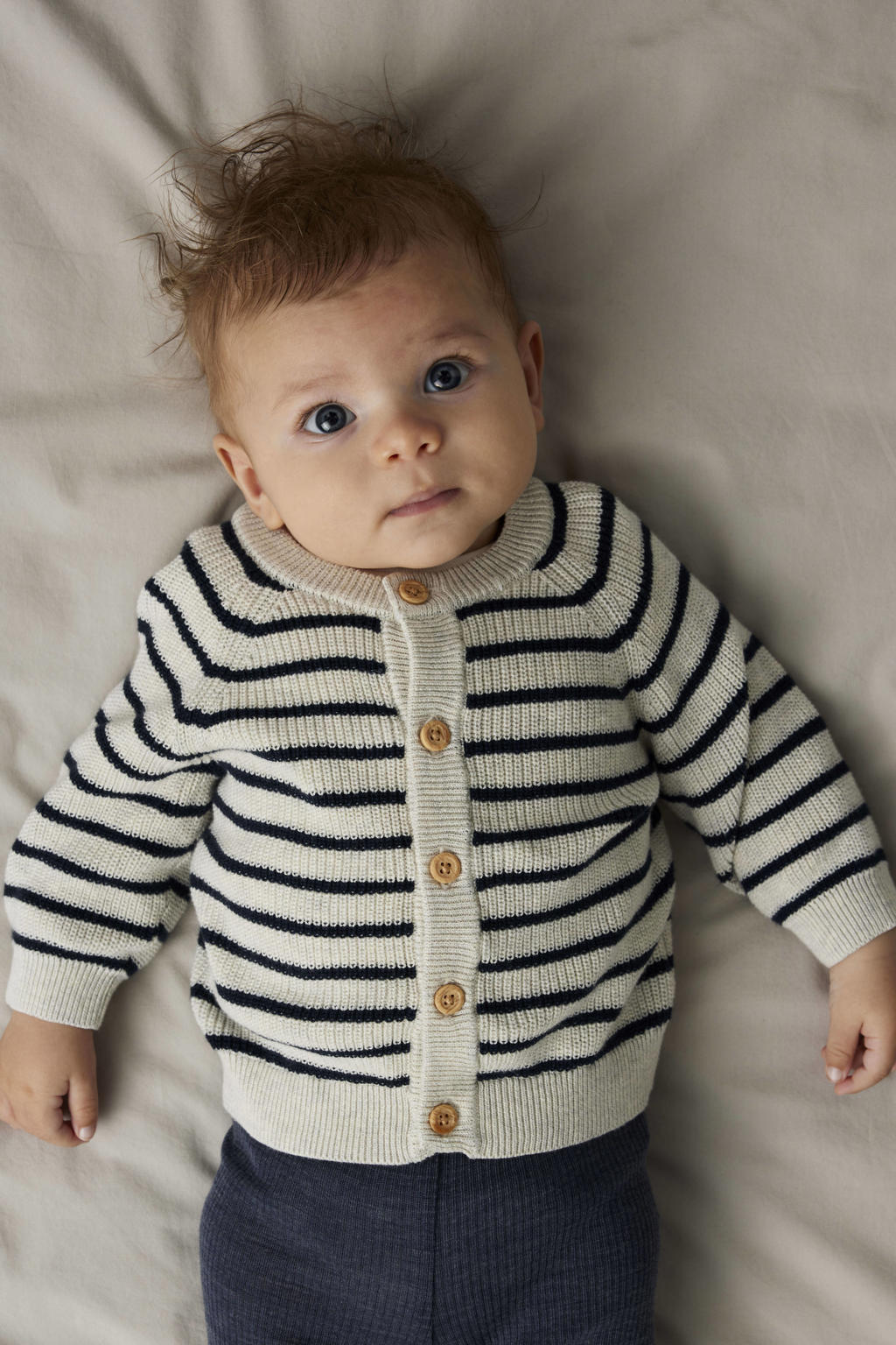 NAME IT BABY vest beige grof gebreid