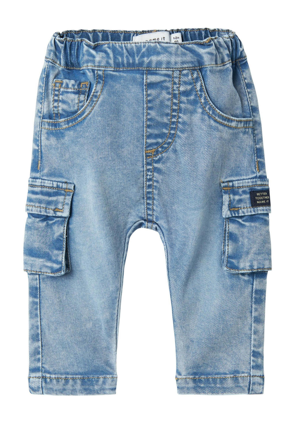 Medium blue denim jongens NAME IT BABY regular fit jeans van lyocell met effen