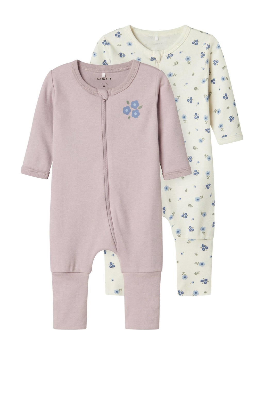 NAME IT BABY pyjama NBFNIGHTSUIT - roze/ecru (set van 2)
