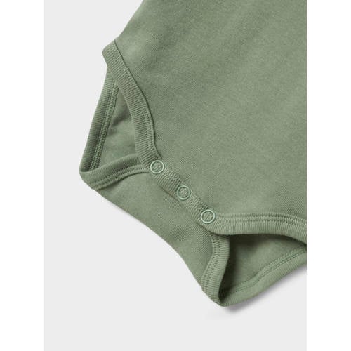 NAME IT BABY romper NBMBODY - set van 3 groen/beige afbeelding