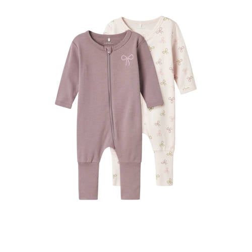NAME IT BABY pyjama NBFNIGHTSUIT - set van 2 roze/ecru afbeelding