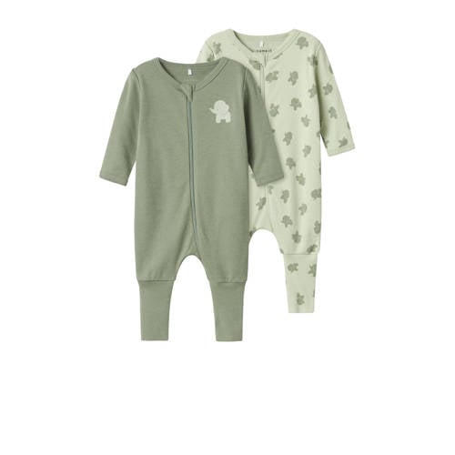 NAME IT BABY pyjama NBMNIGHTSUIT - set van 2 groen afbeelding