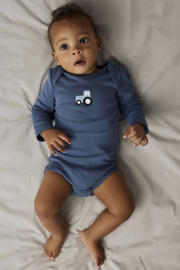 thumbnail: NAME IT BABY romper NBMNIGHTSUIT - blauw/ecru (set van 3)
