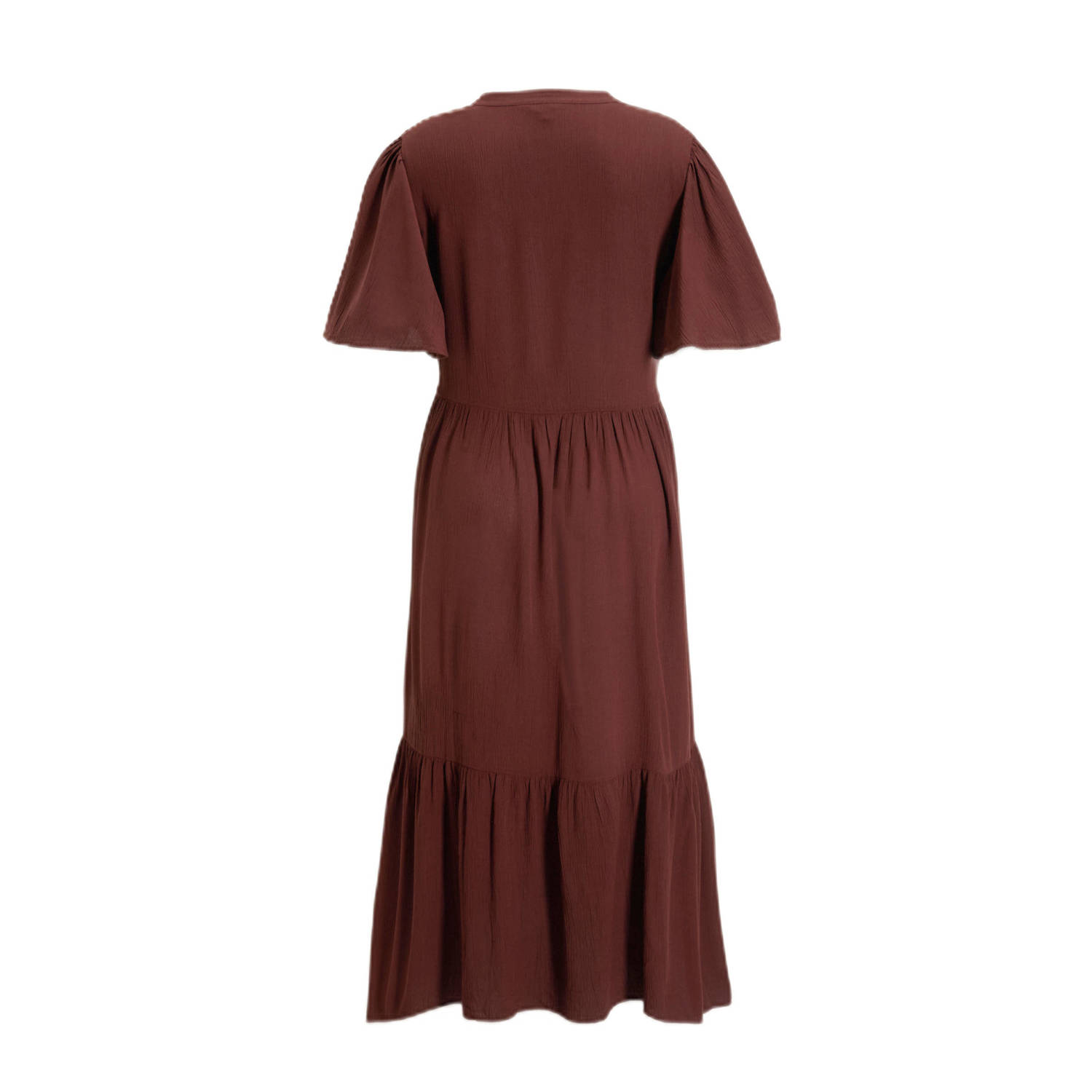 GREAT LOOKS maxi crinkle jurk bruin