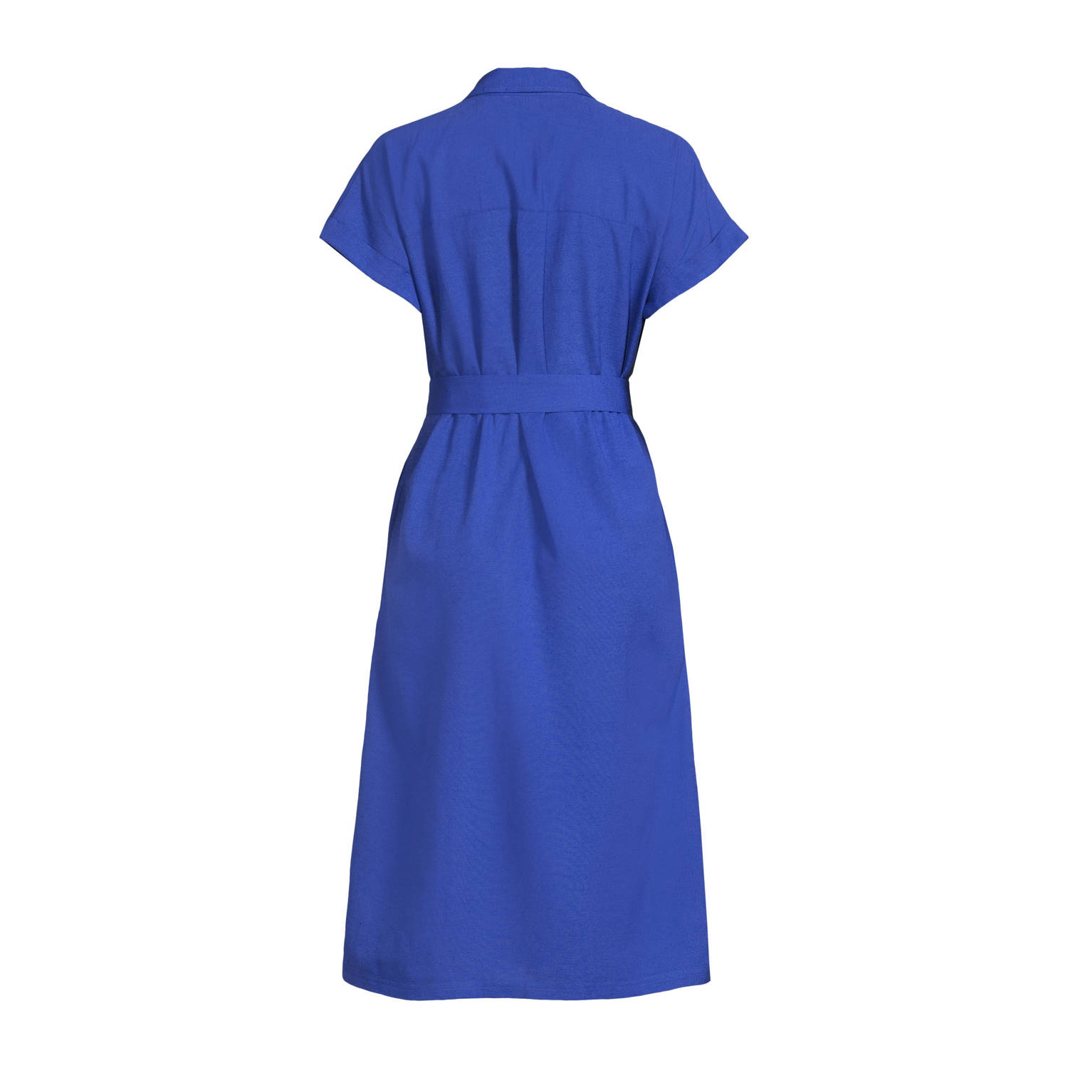 anytime linnen jurk blauw