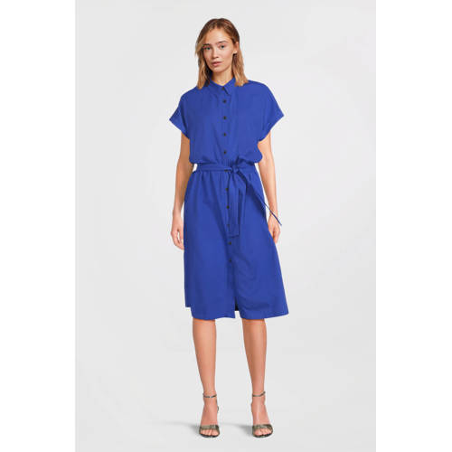 anytime jurk met linnen blauw afbeelding
