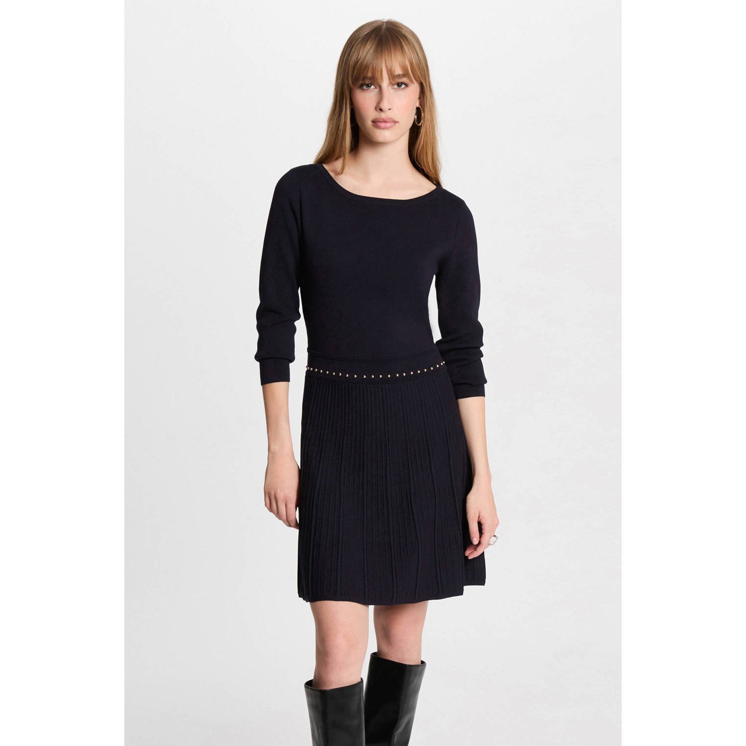 Morgan gebreide jurk marine