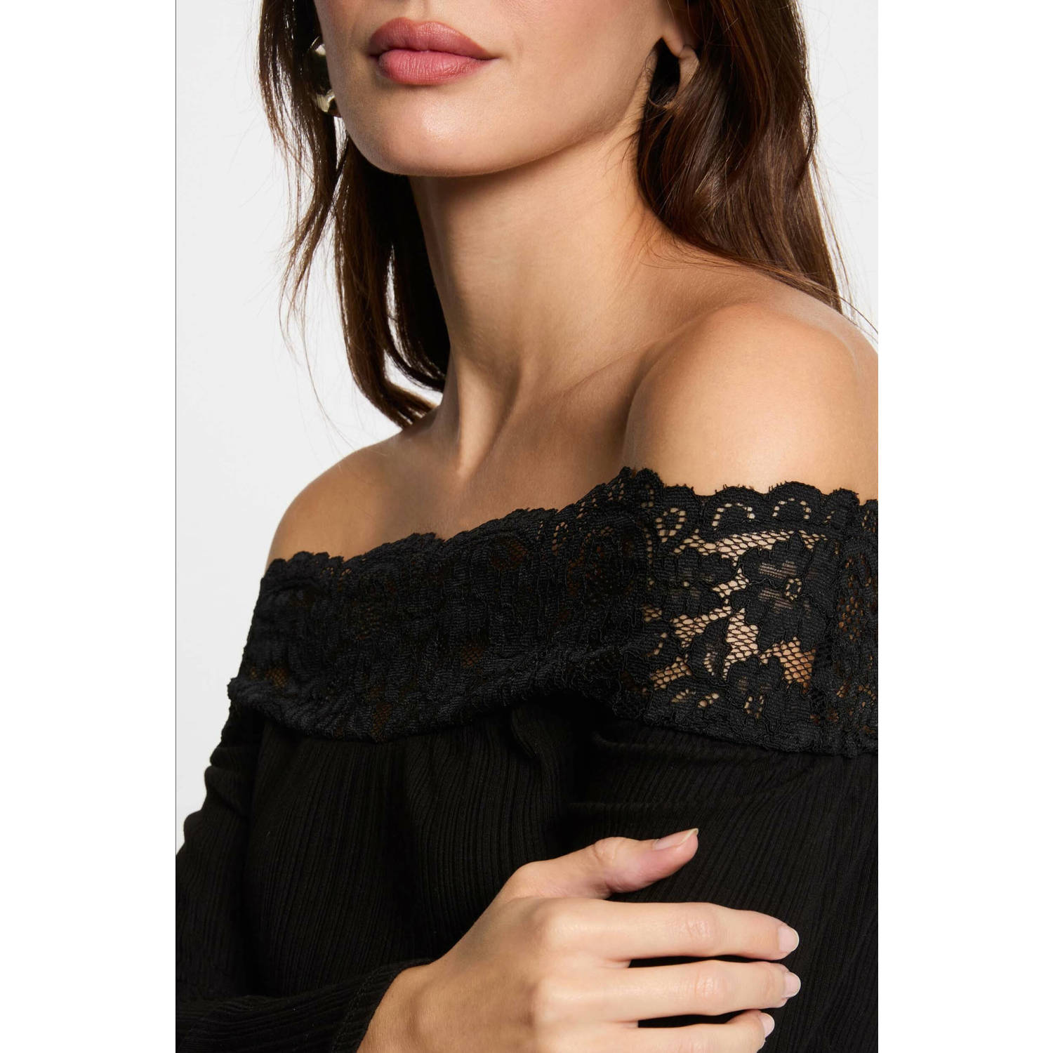 Morgan off shoulder top zwart