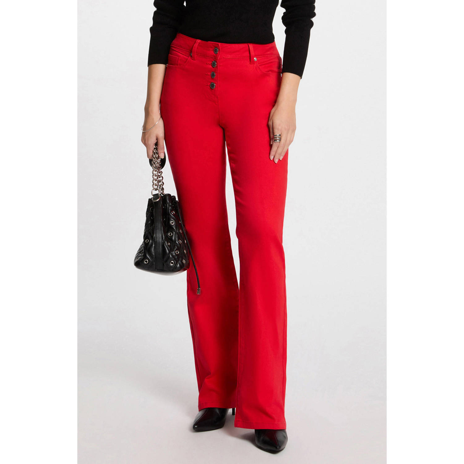 Morgan flared regular waist broek rood