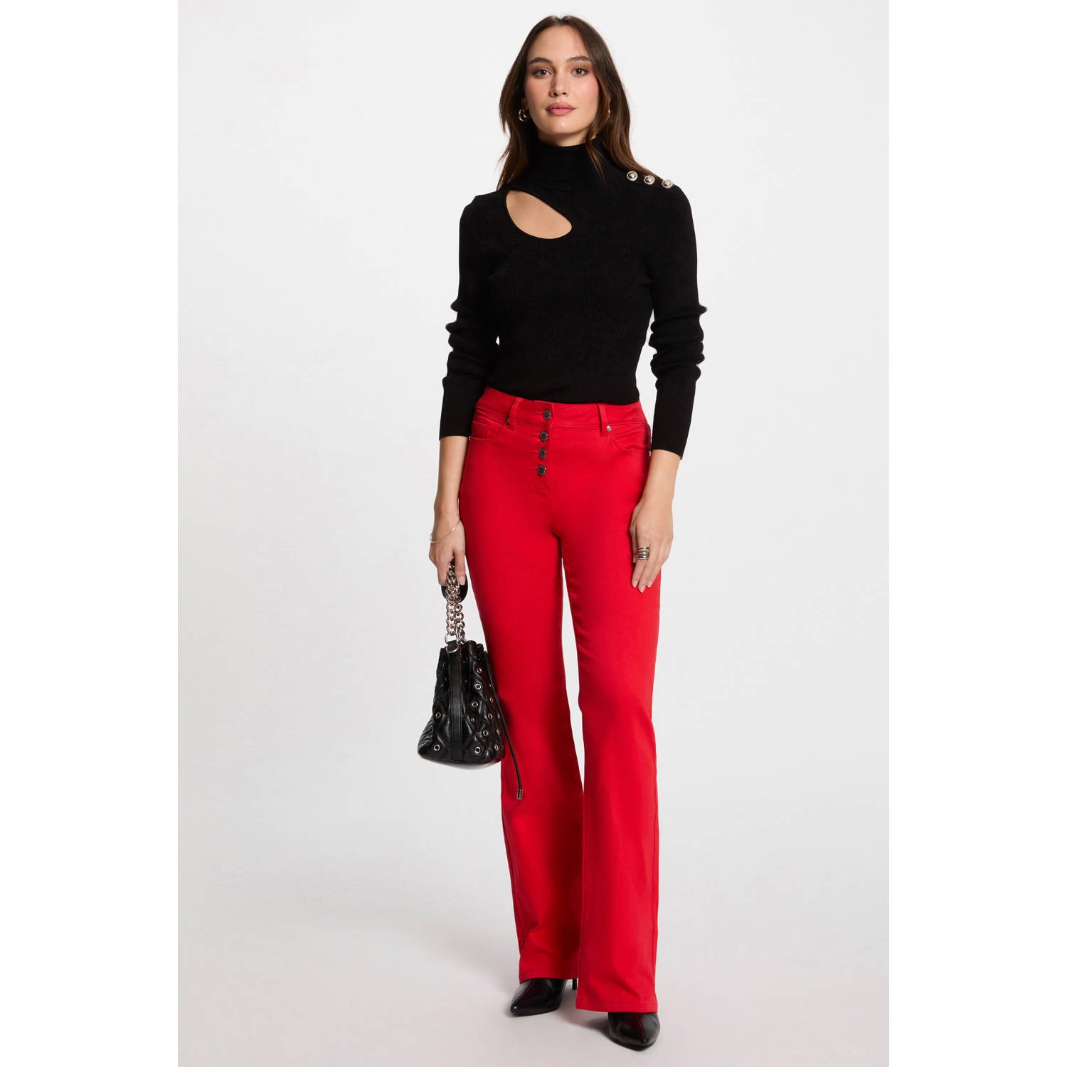 Morgan flared regular waist broek rood