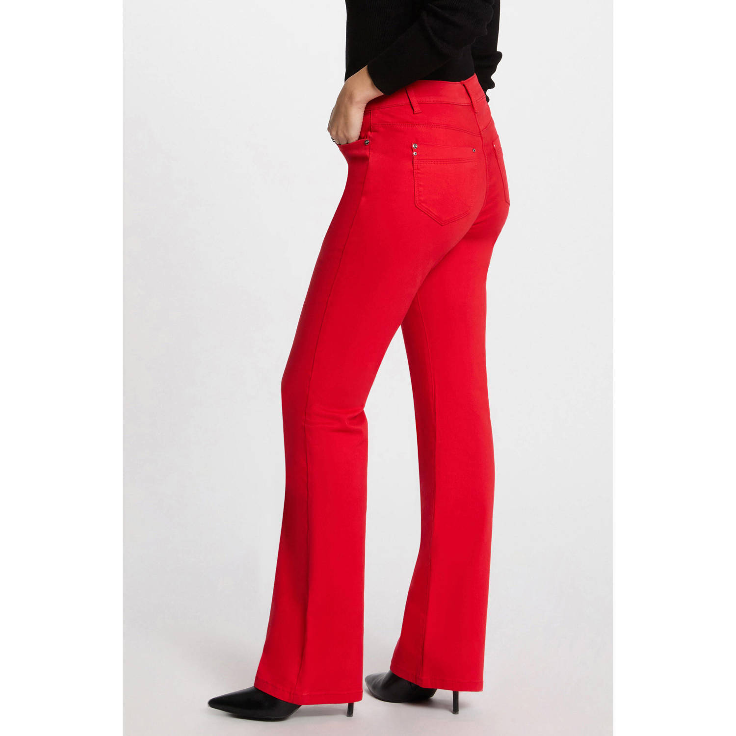 Morgan flared regular waist broek rood