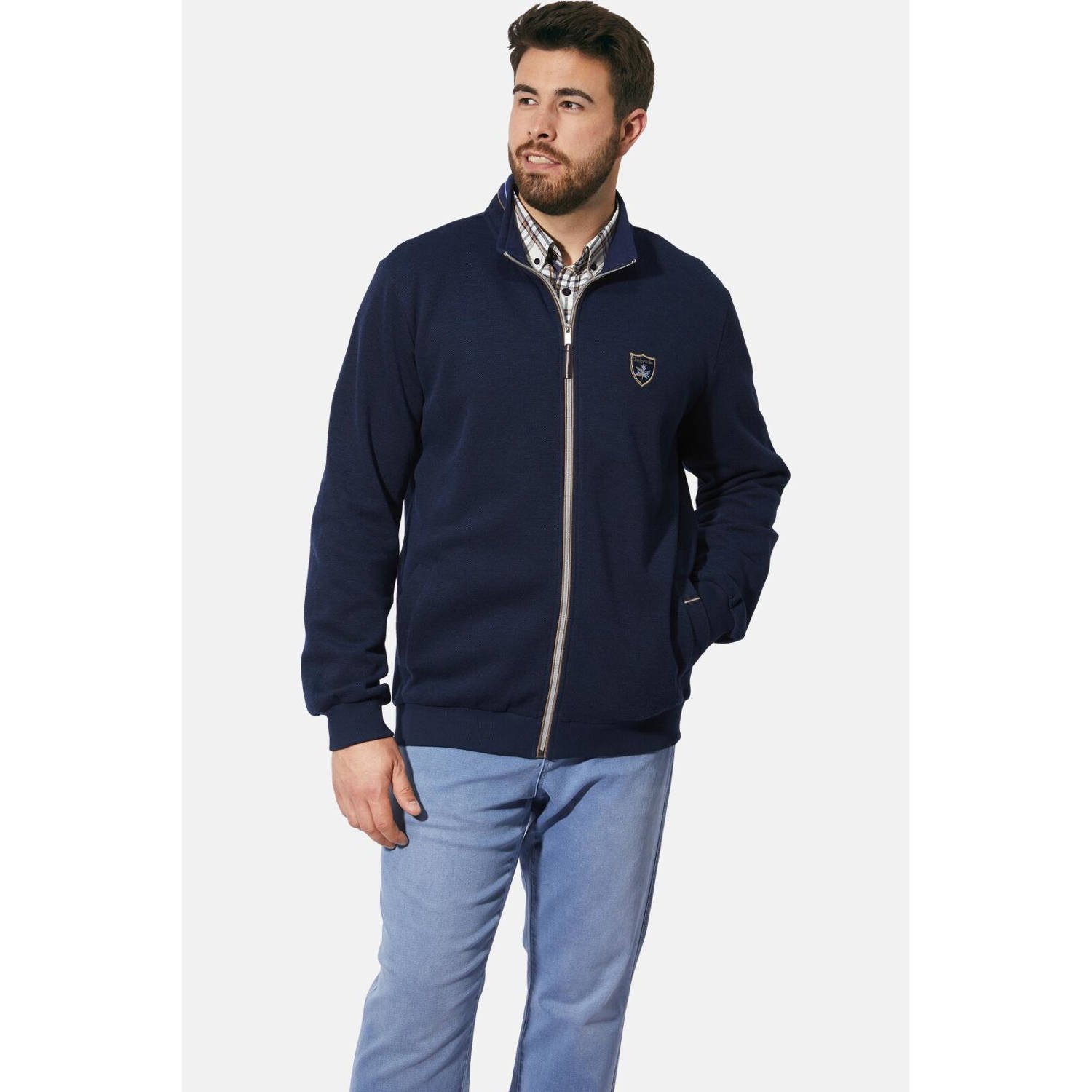 Charles Colby sweatvest donkerblauw
