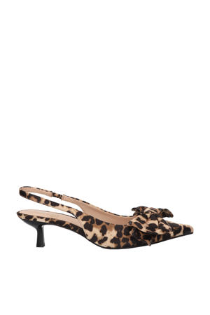 slingback pumps met panterprint beige/bruin