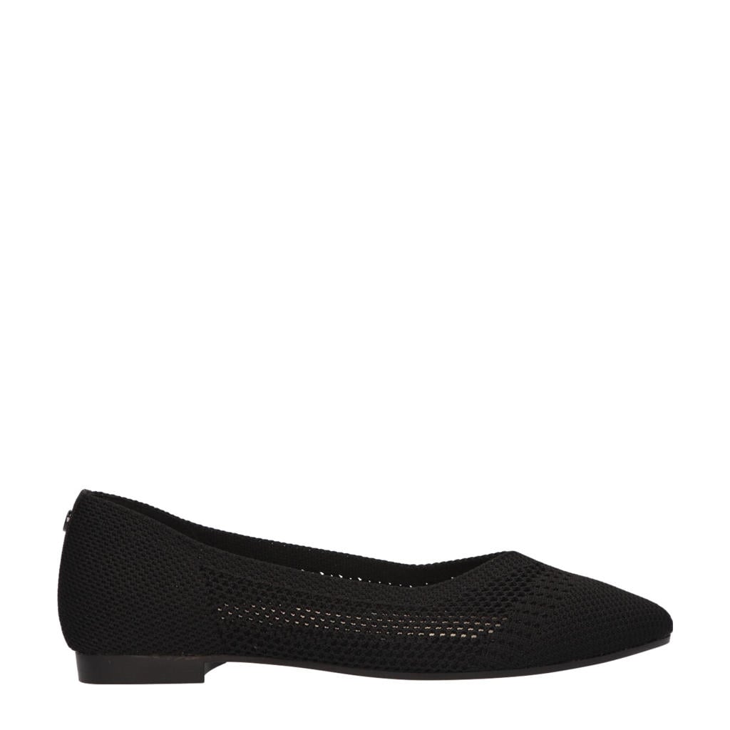 Zwarte dames La Strada ballerina's van textiel