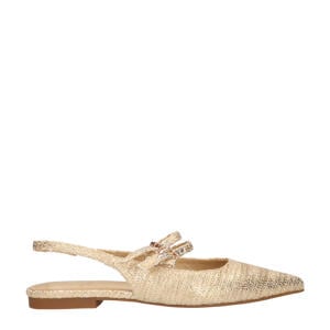 slingback loafers goud