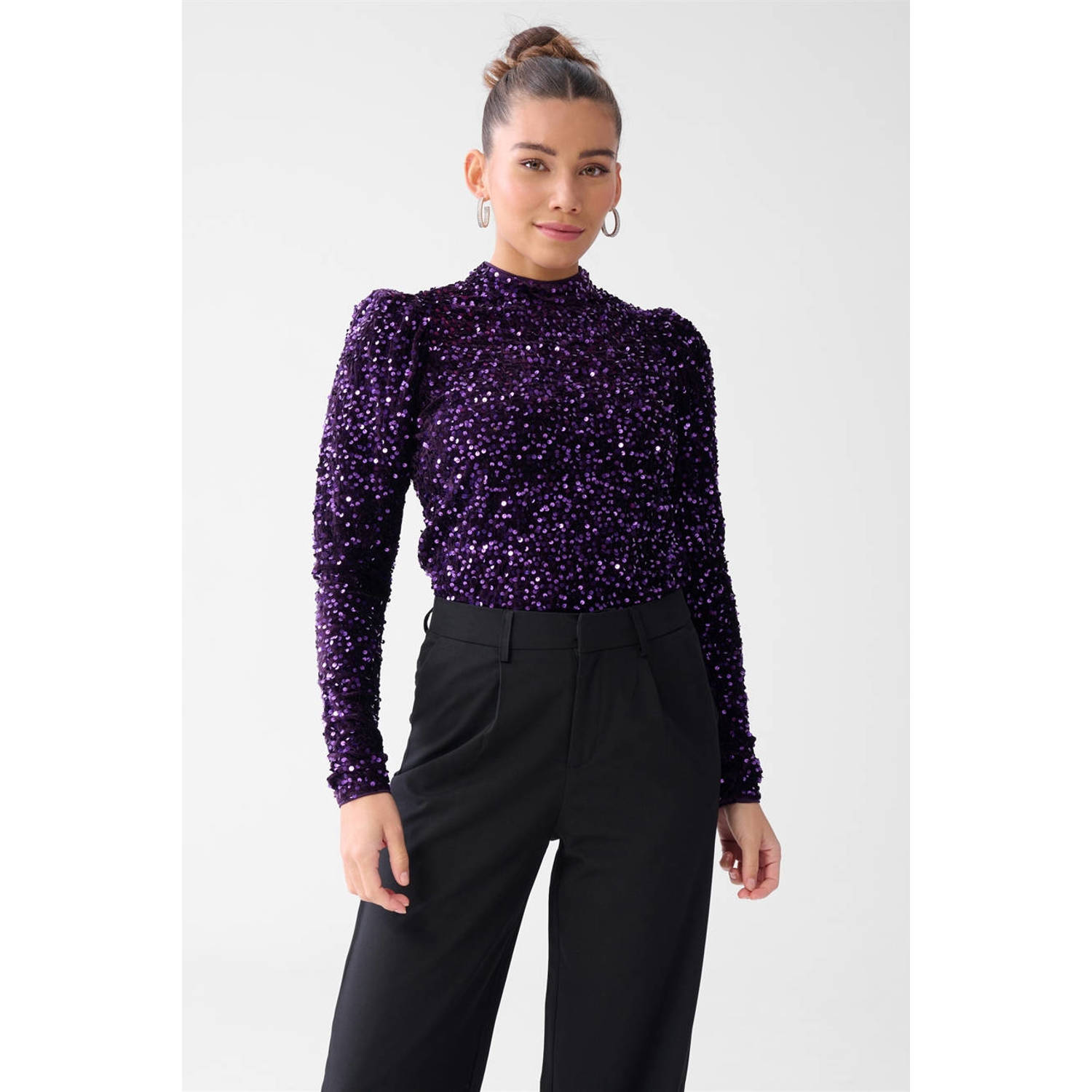 Shoeby pailletten top paars