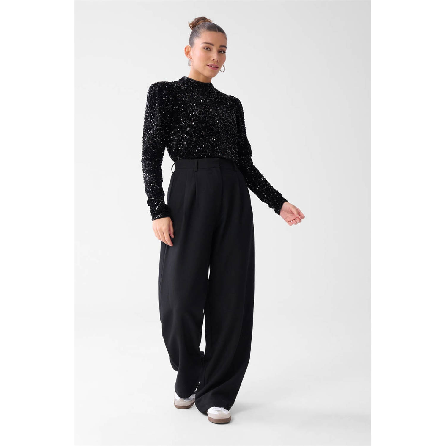 Shoeby pailletten top zwart