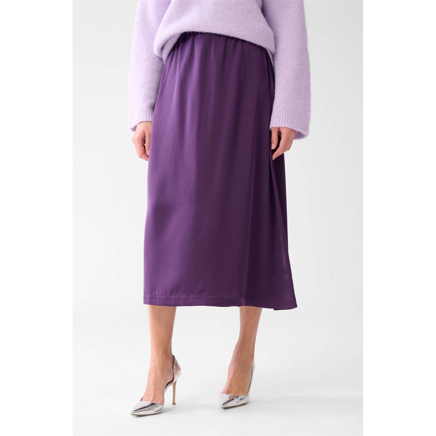 Shoeby midi rok donkerpaars