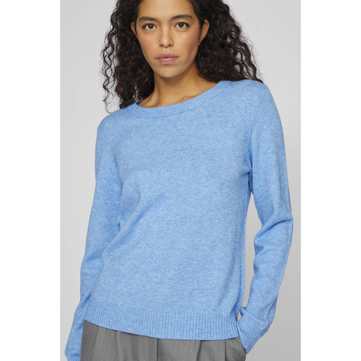 Vila Trui met ronde hals VIRIL O-NECK L S KNIT TOP NOOS