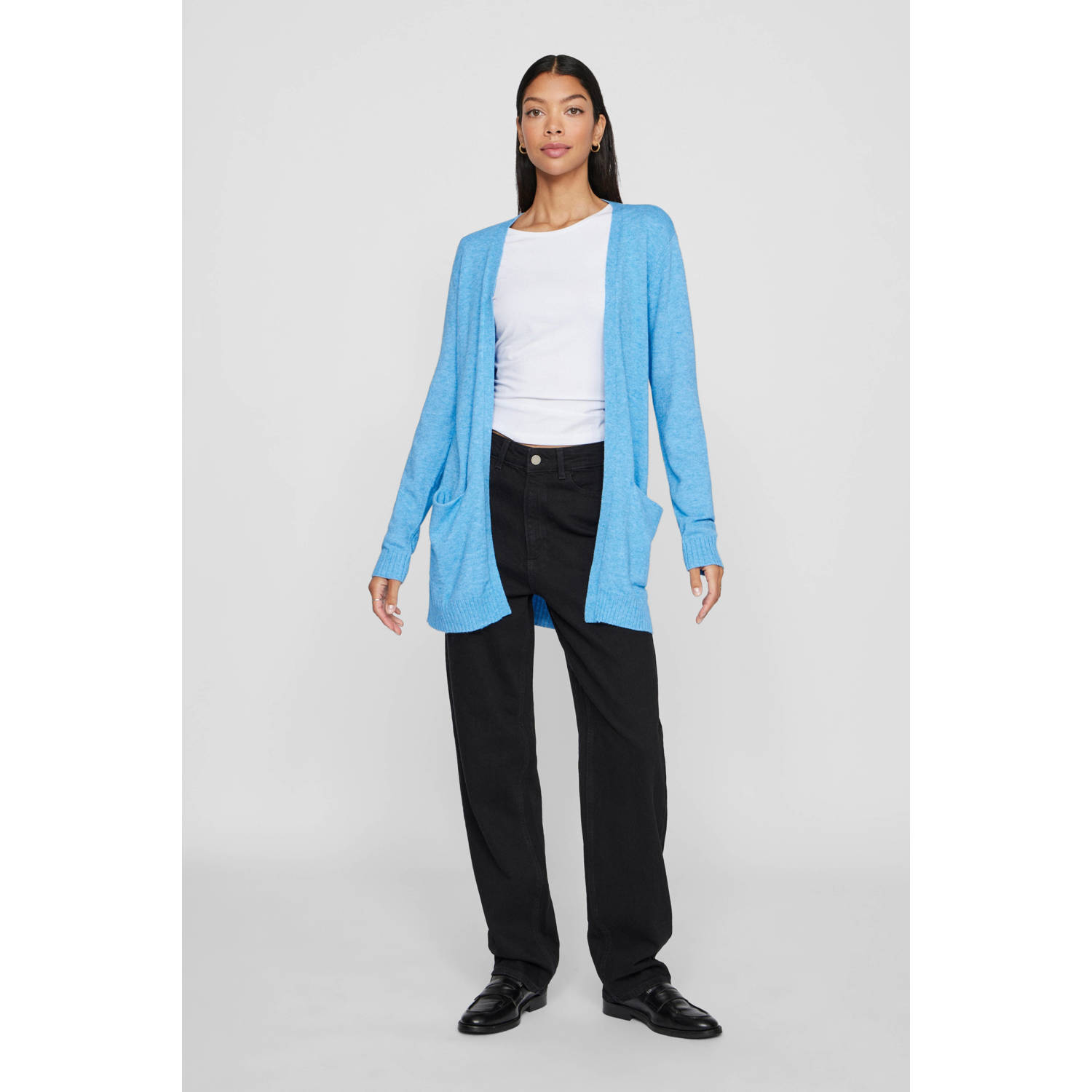 VILA gebreid vest VIRIL blauw