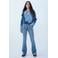 VILA regular waist flared jeans light blue denim