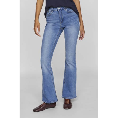 VILA regular waist flared jeans light blue denim afbeelding