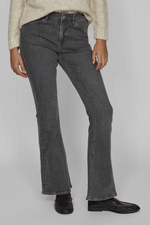 regular waist flared jeans grey denim