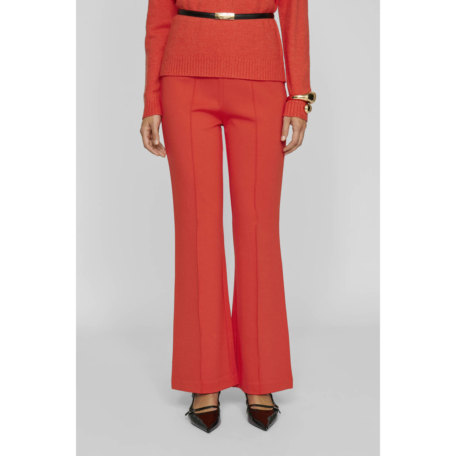 VILA high waist regular fit pantalon VIBILLIE rood