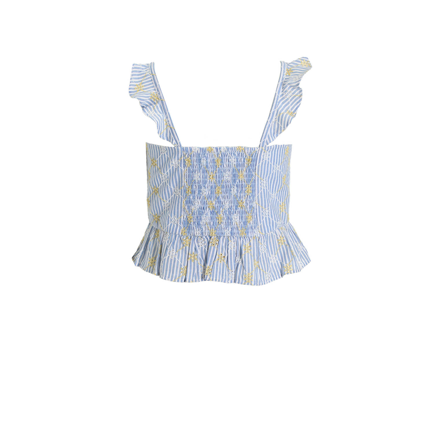 Tommy Hilfiger mouwloze top blauw broderie