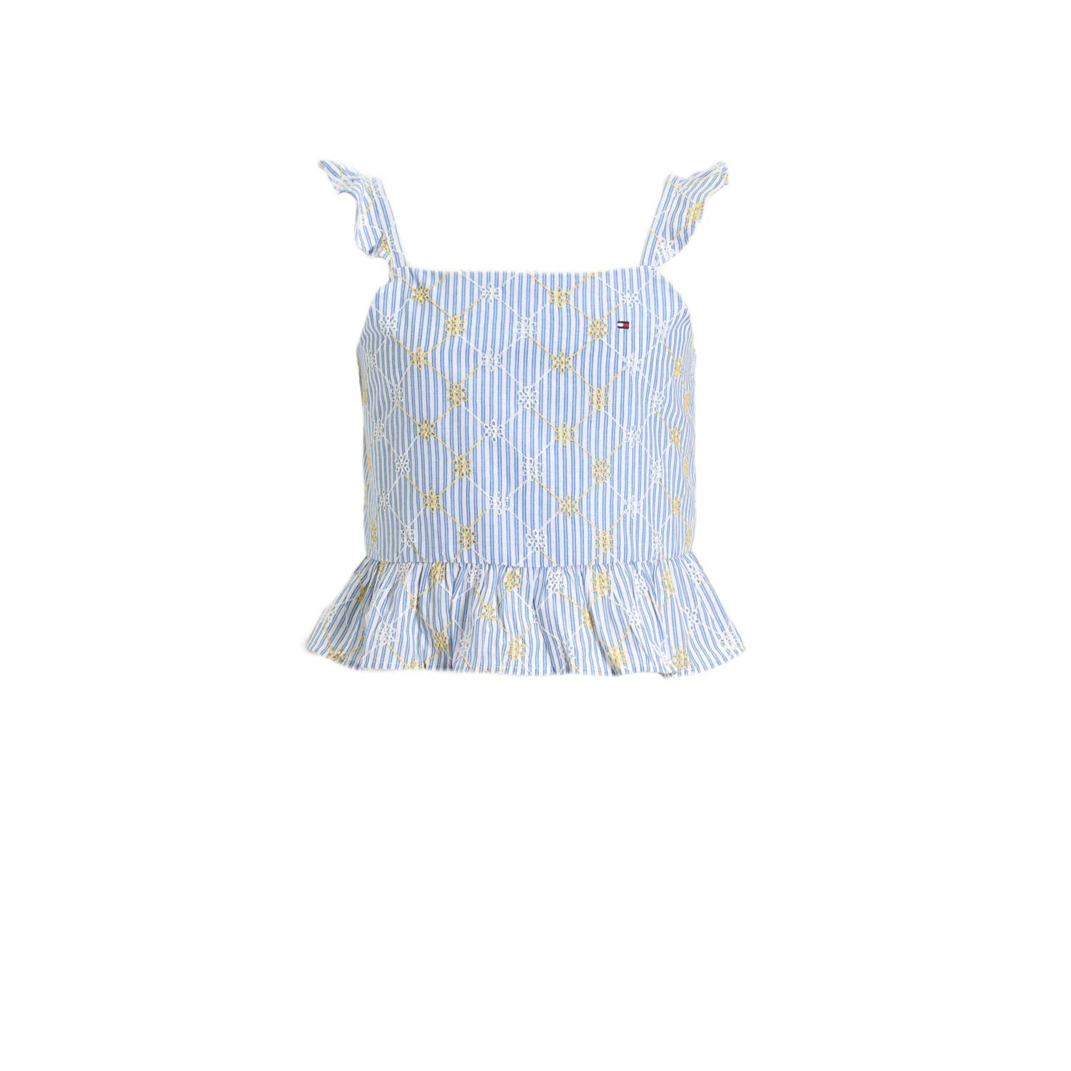 Tommy Hilfiger mouwloze top blauw broderie