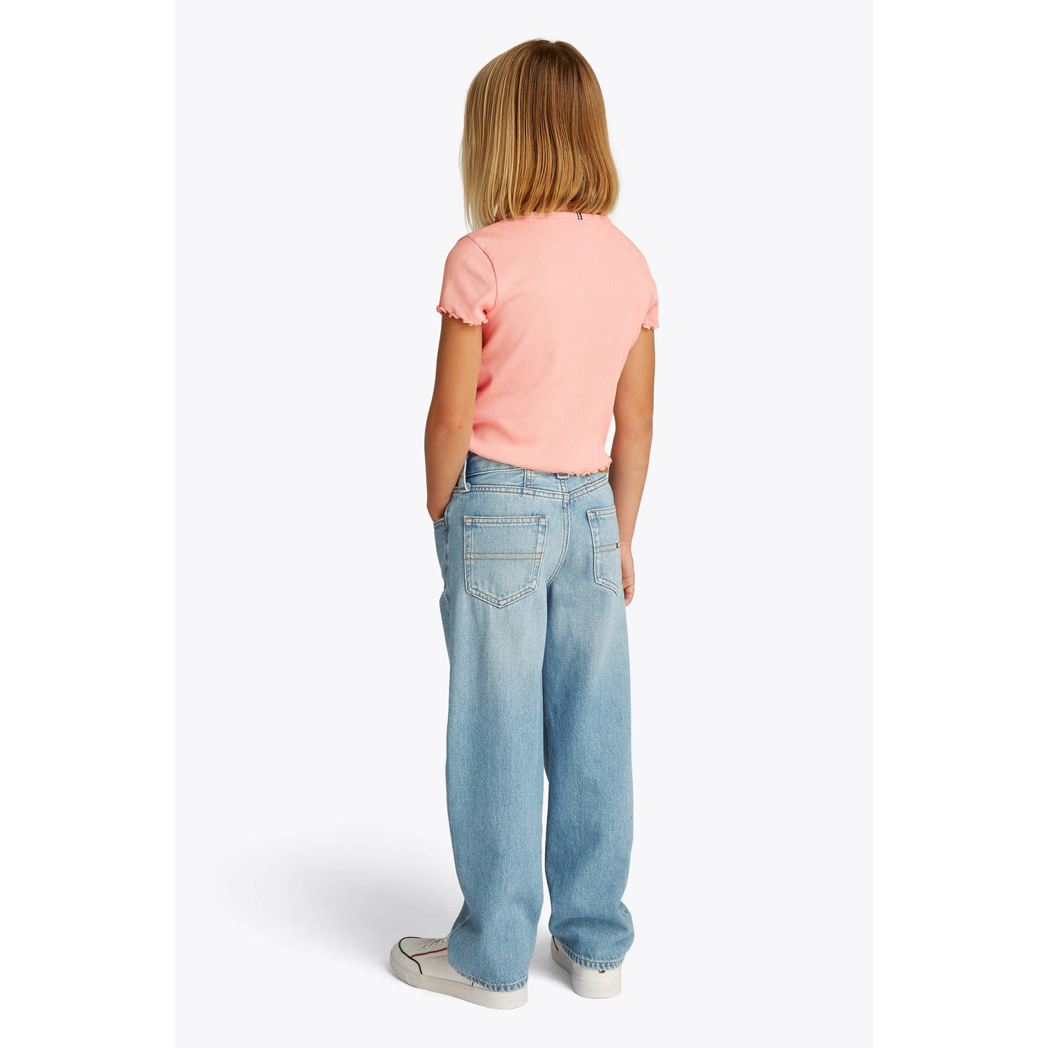 Tommy Hilfiger T-shirt zalm rib gebreid