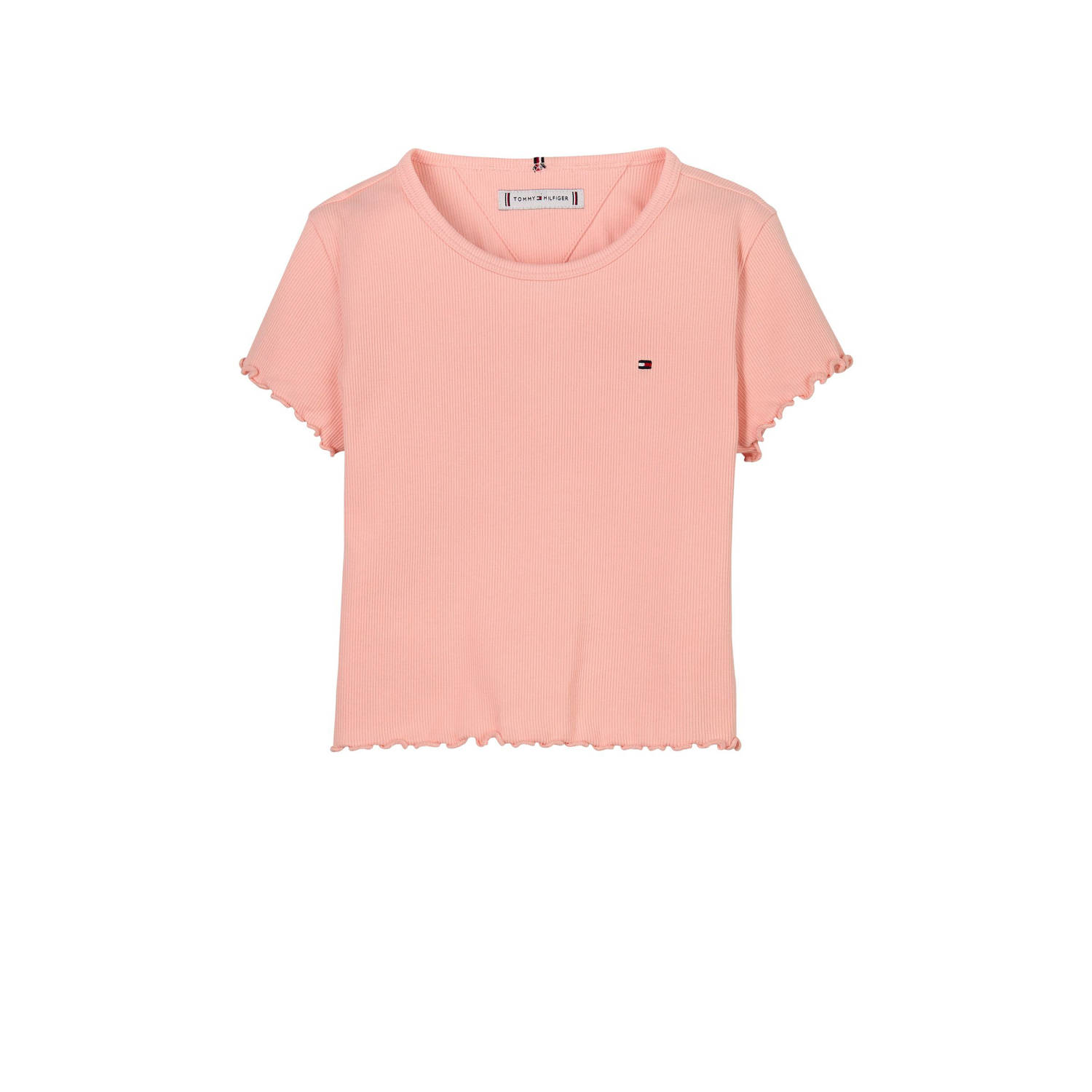 Tommy Hilfiger T-shirt zalm rib gebreid