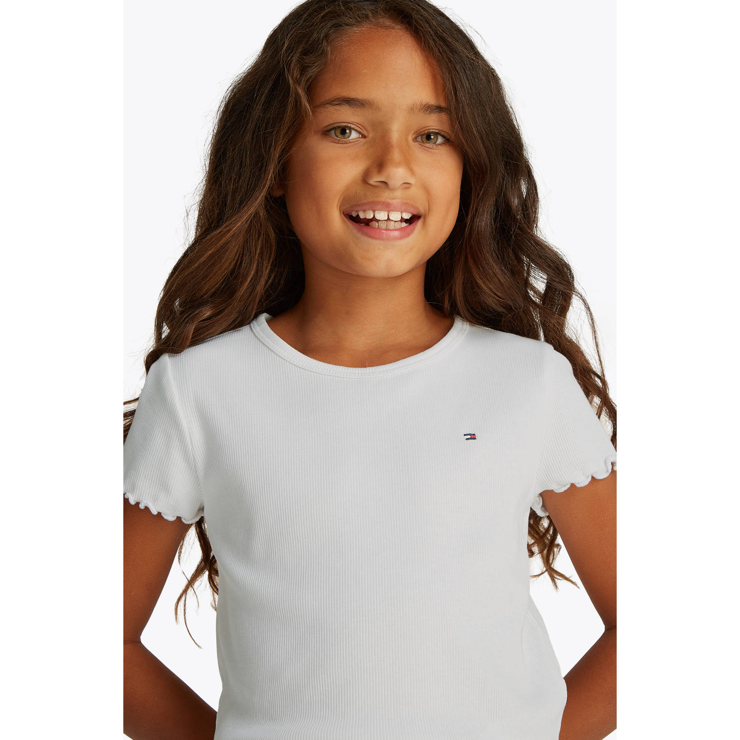 Tommy Hilfiger T-shirt wit rib gebreid