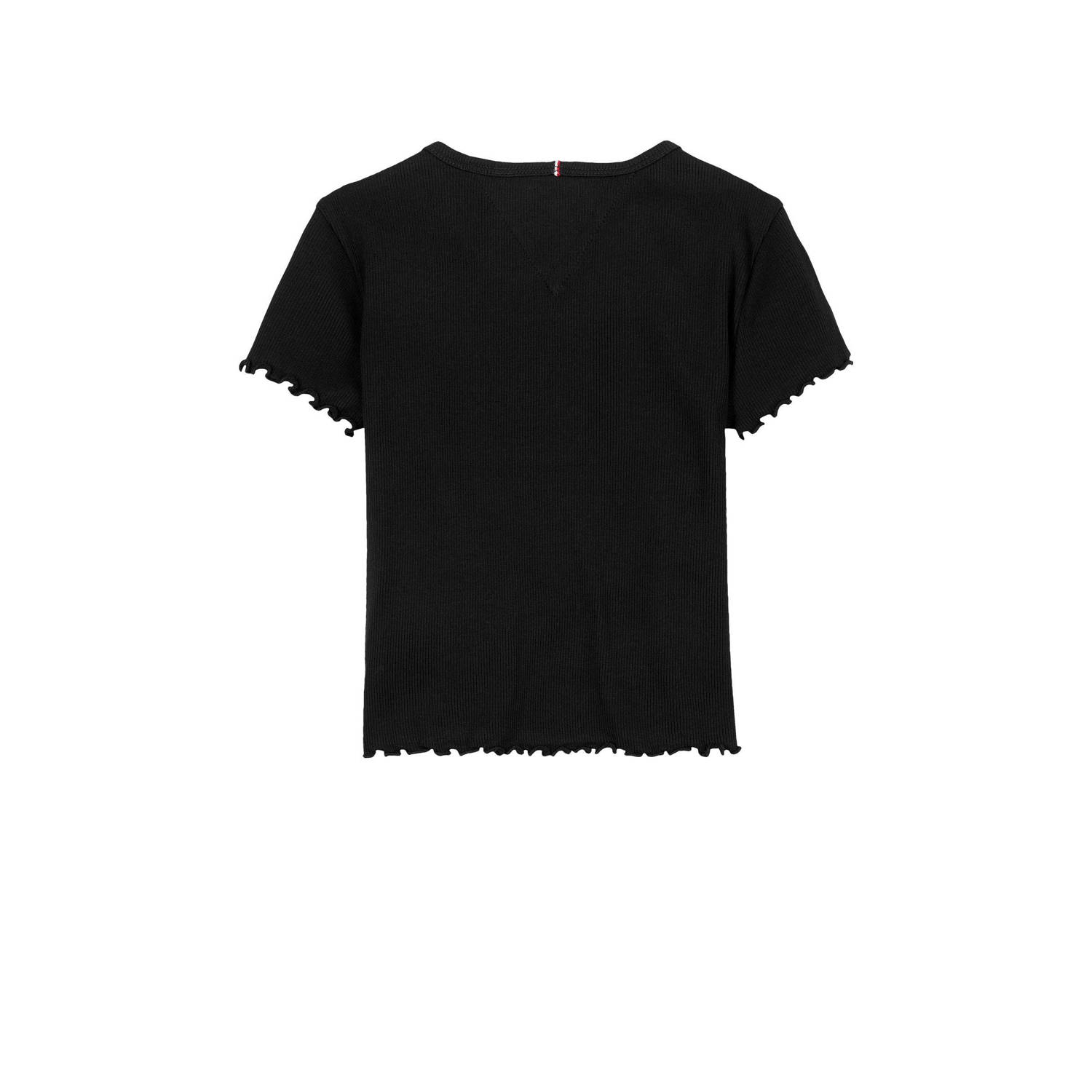 Tommy Hilfiger T-shirt zwart rib gebreid
