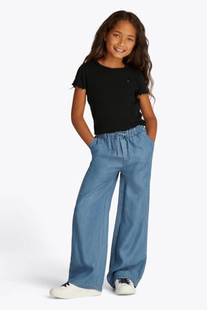 T-shirt zwart rib gebreid