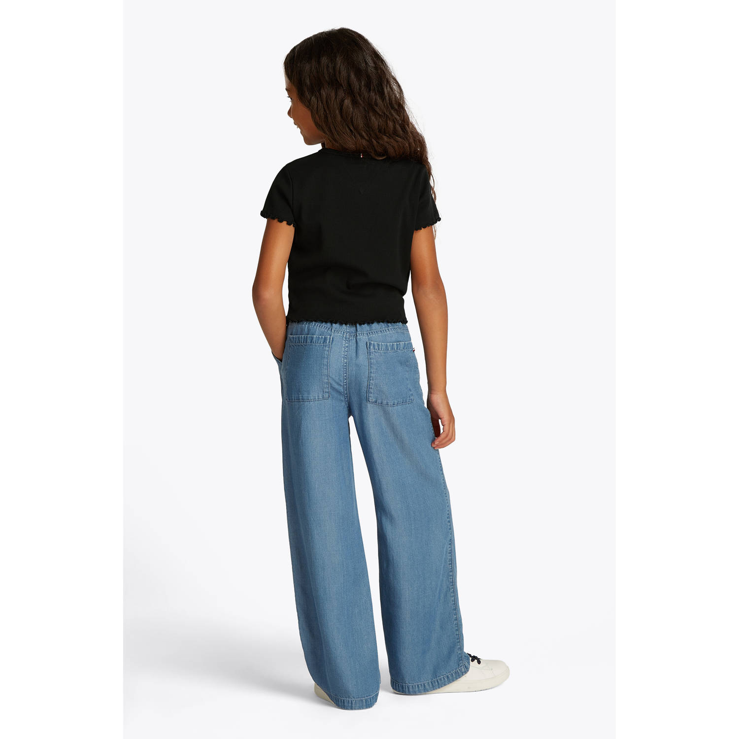 Tommy Hilfiger T-shirt zwart rib gebreid
