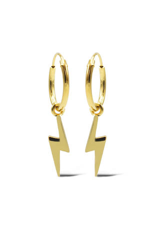 gold plated oorbellen Long Lightning