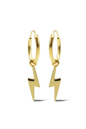 gold plated oorbellen Long Lightning