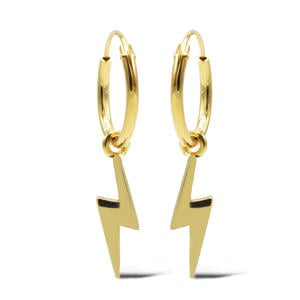 gold plated oorbellen Long Lightning