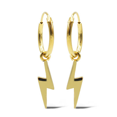 KARMA Jewelry gold plated oorbellen Long Lightning afbeelding