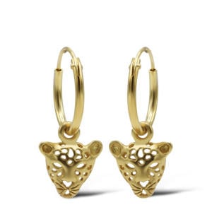gold plated oorbellen Leopard