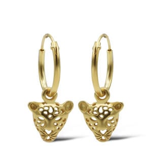 gold plated oorbellen Leopard