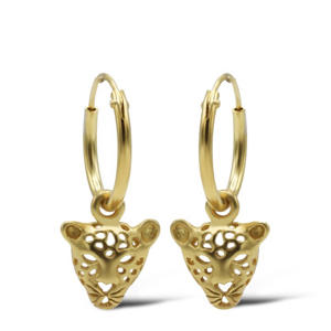gold plated oorbellen Leopard