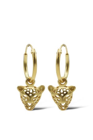 gold plated oorbellen Leopard