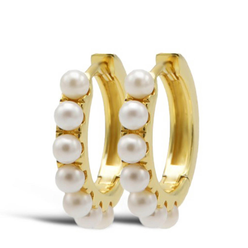 KARMA Jewelry gold plated oorbellen Pretty Pearls 14MM