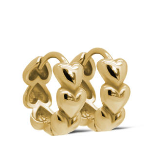gold plated oorbellen Connected Hearts