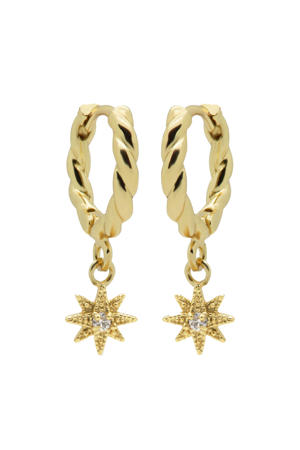 gold plated oorbellen Morningstar